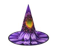 GaxfjRu Purple Lavender Flower Print Halloween Witch Hat, Witch Costume Accessory For Halloween Cosplay Party Holiday Decoration 3pcs