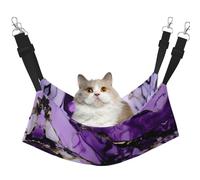 GaxfjRu Purple Marble Adjustable Cat Bed Hammock Perch For Window, Cozy Velvet Pet Sleeper And Lounge For Kittens