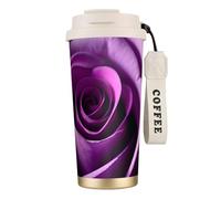 GaxfjRu Purple Rose 20 Oz with Lid, Vacuum Insulated Stainless Steel Coffee Mug, Tumbler for Hot and Cold Drinks