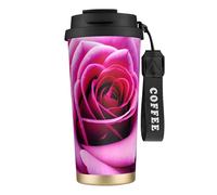 GaxfjRu Purple Rose Flower 20 Oz with Lid, Vacuum Insulated Stainless Steel Coffee Mug, Tumbler for Hot and Cold Drinks