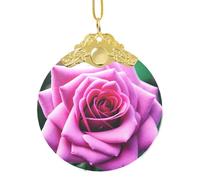 GaxfjRu Purple Rose Flower Xmas Home Decorations Ornaments, Hanging Christmas Tree Gift Pendant For Holiday Cheer