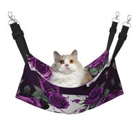 GaxfjRu Purple Rose Skeleton Adjustable Cat Bed Hammock Perch For Window, Cozy Velvet Pet Sleeper And Lounge For Kittens