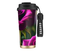 GaxfjRu Purple Roses 20 Oz with Lid, Vacuum Insulated Stainless Steel Coffee Mug, Tumbler for Hot and Cold Drinks