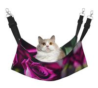 GaxfjRu Purple Roses Adjustable Cat Bed Hammock Perch For Window, Cozy Velvet Pet Sleeper And Lounge For Kittens