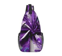 GaxfjRu Purple Tie Dye Flower Crossbody Sling Bag Men Women, Casual Shoulder Backpack, Chest Daypack Satchel for Hiking Travel