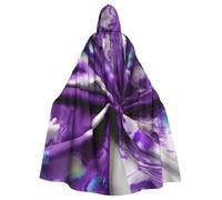 GaxfjRu Purple Tie Dye Flower Hooded Cloak - Halloween Short Medieval with Hood Full Length Hooded Halloween Costume for Women Men
