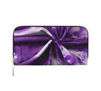 GaxfjRu Purple Tie Dye Flower print Men's Vintage Look Leather Long Wallet Checkbook Wallets,Ladies Credit Card Holder