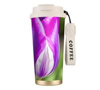 GaxfjRu Purple Tulip 20 Oz with Lid, Vacuum Insulated Stainless Steel Coffee Mug, Tumbler for Hot and Cold Drinks