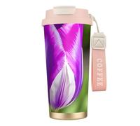 GaxfjRu Purple Tulip 20 Oz with Lid, Vacuum Insulated Stainless Steel Coffee Mug, Tumbler for Hot and Cold Drinks