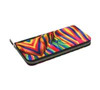 GaxfjRu Rainbow Color Stripe Print Small Leather Wallet for Women, Ladies Credit Card Holder Women's Pocket Purse