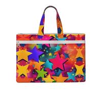 GaxfjRu Rainbow Stars print Tote Bag Canvas Laptop Bag for Women Casual Work Bags for Travel, Office, College