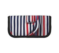 GaxfjRu Red Blue White Gray Stripes Cute Dot Canvas Pencil Pouch Organized Storage for Picnics & Daily Use Makeup Pouch, Pencil Holder