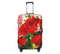 Gaxfjru Red Geraniums Print Travel Luggage Cover Suitcase Cover Protector Suitcase Washable Baggage Covers Anti-Scratch