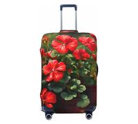 Gaxfjru Red Geraniums Print Travel Luggage Cover Suitcase Cover Protector Suitcase Washable Baggage Covers Anti-Scratch
