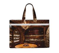 GaxfjRu Red Wine Cellar picture print Tote Bag Canvas Laptop Bag for Women Casual Work Bags for Travel, Office, College
