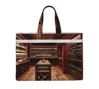 GaxfjRu Red Wine Cellar print Tote Bag Canvas Laptop Bag for Women Casual Work Bags for Travel, Office, College