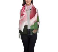 GaxfjRu Rose Blossom Print Big Scarf Coloured Oversized Tassel Soft Fall Winter Thick Scarf Warm Shawl Women