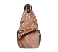 GaxfjRu rose gold glitter Crossbody Sling Bag Men Women, Casual Shoulder Backpack, Chest Daypack Satchel for Hiking Travel