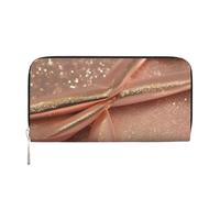 GaxfjRu rose gold glitter print Men's Vintage Look Leather Long Wallet Checkbook Wallets,Ladies Credit Card Holder