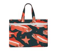 GaxfjRu Salmon print Tote Bag Canvas Laptop Bag for Women Casual Work Bags for Travel, Office, College