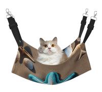 GaxfjRu Seashells Starfish On Beach Adjustable Cat Bed Hammock Perch For Window, Cozy Velvet Pet Sleeper And Lounge For Kittens