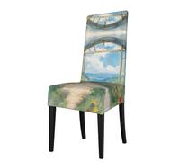 GaxfjRu Season Watercolors of Herbs Flowers Universal Dining Room Chair Covers Protection Cover, Stretchable Seat Cover Designed for Armless Chairs