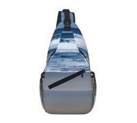 GaxfjRu Serene Coastal print Small Sling Backpack Crossbody Sling Bag, Chest Bag Daypack Fanny Pack for Outdoors