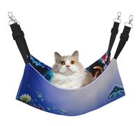GaxfjRu Shark Swimming Under The Sea Adjustable Cat Bed Hammock Perch For Window, Cozy Velvet Pet Sleeper And Lounge For Kittens