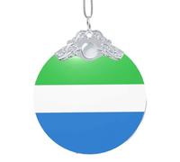 GaxfjRu Sierra Leone Flag Xmas Home Decorations Ornaments, Hanging Christmas Tree Gift Pendant For Holiday Cheer