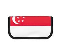 GaxfjRu Singapore Flag Cute Dot Canvas Pencil Pouch Organized Storage for Picnics & Daily Use Makeup Pouch, Pencil Holder