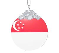 GaxfjRu Singapore Flag Xmas Home Decorations Ornaments, Hanging Christmas Tree Gift Pendant For Holiday Cheer