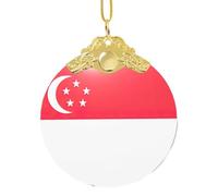 GaxfjRu Singapore Flag Xmas Home Decorations Ornaments, Hanging Christmas Tree Gift Pendant For Holiday Cheer