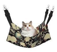 GaxfjRu Skull Skeleton Adjustable Cat Bed Hammock Perch For Window, Cozy Velvet Pet Sleeper And Lounge For Kittens