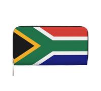 GaxfjRu South African flag print Men's Vintage Look Leather Long Wallet Checkbook Wallets,Ladies Credit Card Holder