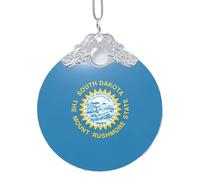GaxfjRu South Dakota Flag Xmas Home Decorations Ornaments, Hanging Christmas Tree Gift Pendant For Holiday Cheer