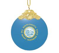 GaxfjRu South Dakota Flag Xmas Home Decorations Ornaments, Hanging Christmas Tree Gift Pendant For Holiday Cheer