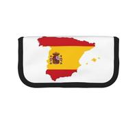 GaxfjRu Spanish Flag Map Cute Dot Canvas Pencil Pouch Organized Storage for Picnics & Daily Use Makeup Pouch, Pencil Holder