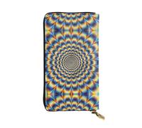 GaxfjRu spiral optical illusion gif Stylish and Functional Women's Wallet - Slim Bifold Design with Simulated Leather and Metal Zipper, Black, One Size, Classic