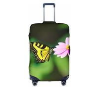 GaxfjRu Spring Floral Butterfly Printed Suitcase Skin, Durable Baggage Wrap, High Elasticity Travel Sleeve, for Suitcase Safety