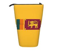 GaxfjRu Sri Lanka Flag Print Portable Telescoping Pencil Bag, Organizer with Multiple Slots, for Writing Tools Accessories