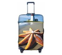 GaxfjRu Starfish Lighthouse Beach Printed Suitcase Skin, Durable Baggage Wrap, High Elasticity Travel Sleeve, for Suitcase Safety