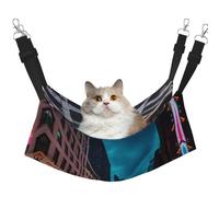 GaxfjRu Streets Of New York City Adjustable Cat Bed Hammock Perch For Window, Cozy Velvet Pet Sleeper And Lounge For Kittens