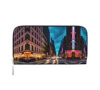 GaxfjRu Streets of New York City Print Small Leather Wallet for Women, Ladies Credit Card Holder Women's Pocket Purse