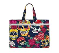 GaxfjRu Sugar and Skulls and Flowers print Tote Bag Canvas Laptop Bag for Women Casual Work Bags for Travel, Office, College