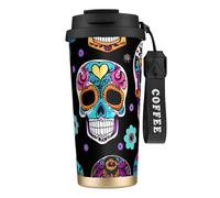 GaxfjRu Sugar Skull 20 Oz with Lid, Vacuum Insulated Stainless Steel Coffee Mug, Tumbler for Hot and Cold Drinks