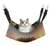 GaxfjRu Sunflower And Sunset Adjustable Cat Bed Hammock Perch For Window, Cozy Velvet Pet Sleeper And Lounge For Kittens