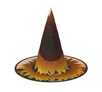 GaxfjRu Sunflower And Sunset Print Halloween Witch Hat, Witch Costume Accessory For Halloween Cosplay Party Holiday Decoration 3pcs