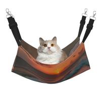 GaxfjRu Sunset At The Beach Adjustable Cat Bed Hammock Perch For Window, Cozy Velvet Pet Sleeper And Lounge For Kittens