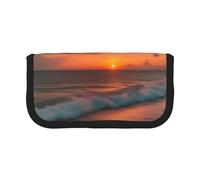 GaxfjRu Sunset at The Beach Cute Dot Canvas Pencil Pouch Organized Storage for Picnics & Daily Use Makeup Pouch, Pencil Holder