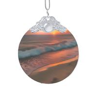 GaxfjRu Sunset At The Beach Xmas Home Decorations Ornaments, Hanging Christmas Tree Gift Pendant For Holiday Cheer